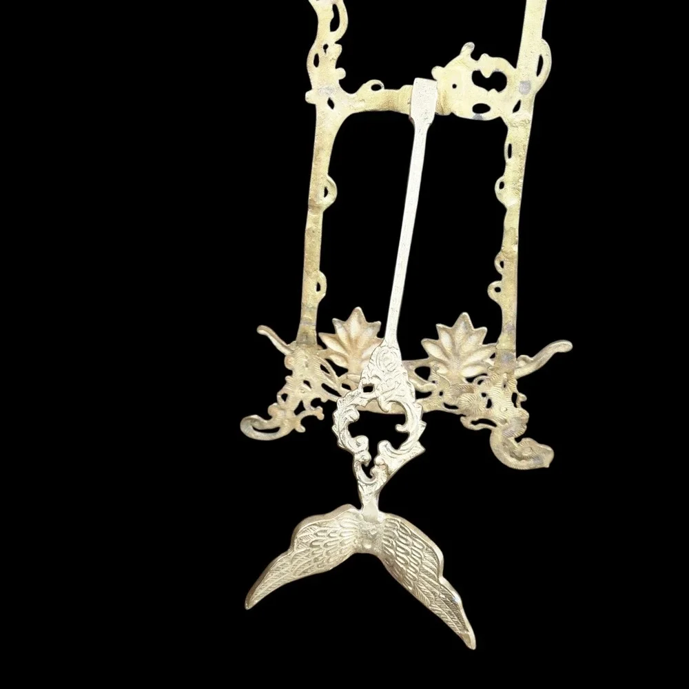 Vtg Brass Easel Fairy Angel Large 24in Eclectic Antique